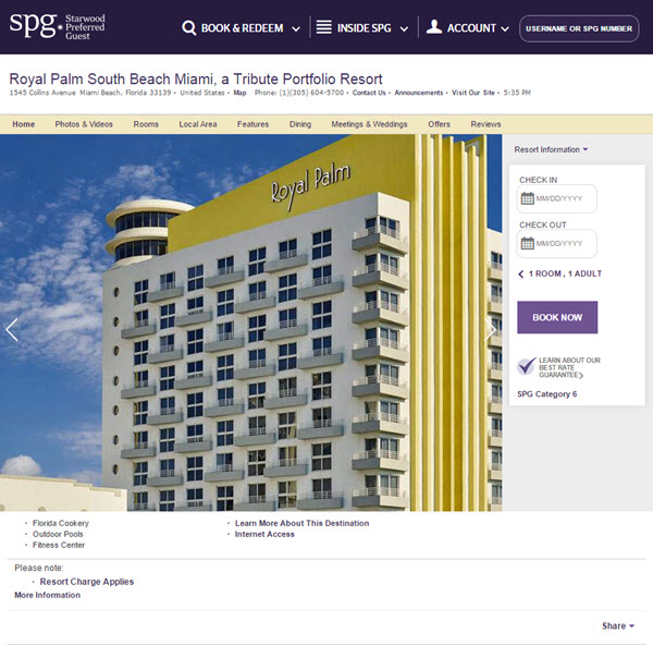 Starwood Hotels Tribute Portfolio Royal Palm - Miami, Florida