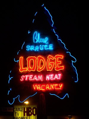 Neon Lodge Sign - Image by Joseph Novak on flickr